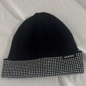 Michael Kors Black winter Hat with Rhinestone Detail